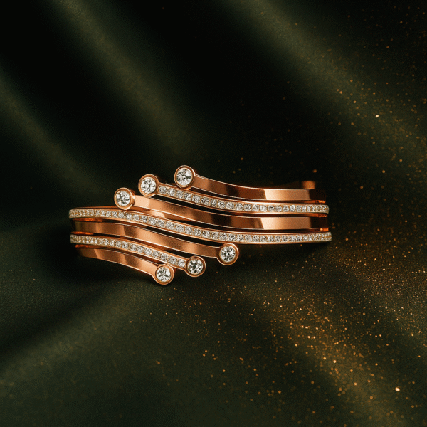 Elegant Wave Design Bracelet with Sparkling Crystals