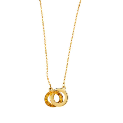 Elegant Gold Interlocking Circle Pendant Necklace | Safa Glame