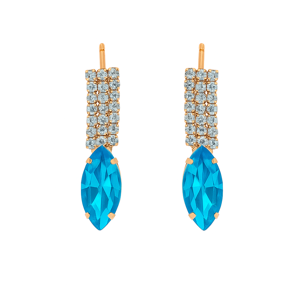 Elegant Blue Stone Necklace & Earrings Set – Premium Designer Collection | Safa Glame - Image 3