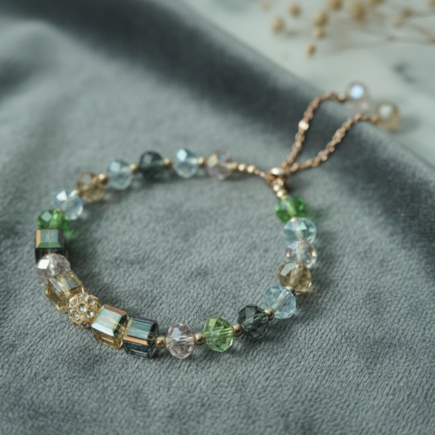 Elegant Crystal Beaded Bracelet – Premium Handmade Jewelry